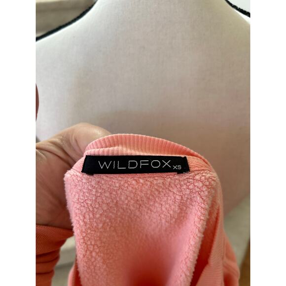 Wildfox Peach Pink Oversize Heart Front Long Sleeve Sweatshirt - Picture 4 of 5